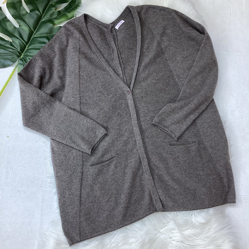 Cozy Brown V-Neck Cardigan Sweater